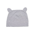 White-Heather Grey Melange - Front - Babybugz Little Hat With Ears