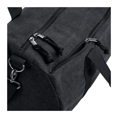 Vintage Black - Back - Bagbase Vintage Canvas Barrel Bag