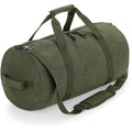 Vintage Military Green - Side - Bagbase Vintage Canvas Barrel Bag