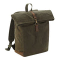 Olive Green - Front - Quadra Heritage Waxed Canvas Leather Accent Backpack