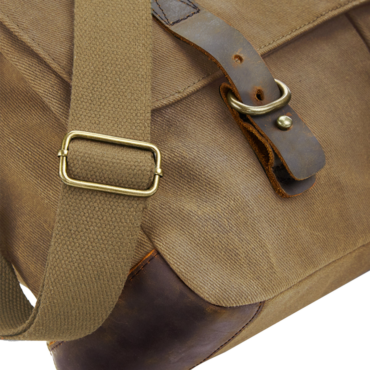 Desert Sand - Back - Quadra Heritage Waxed Canvas Messenger Bag