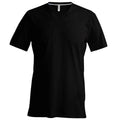 Black - Front - Kariban Mens Short Sleeve V Neck Slim Fit T-Shirt