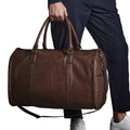 Tan - Side - Quadra Nuhide Garment Weekender Duffel-Holdall Bag