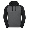 Carbon Melange-Black - Front - Russel Mens Authentic Hooded Baseball Sweatshirt