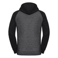 Carbon Melange-Black - Back - Russel Mens Authentic Hooded Baseball Sweatshirt