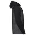 Carbon Melange-Black - Side - Russel Mens Authentic Hooded Baseball Sweatshirt