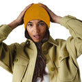 Mustard Yellow - Side - Beechfield Organic Cotton Beanie