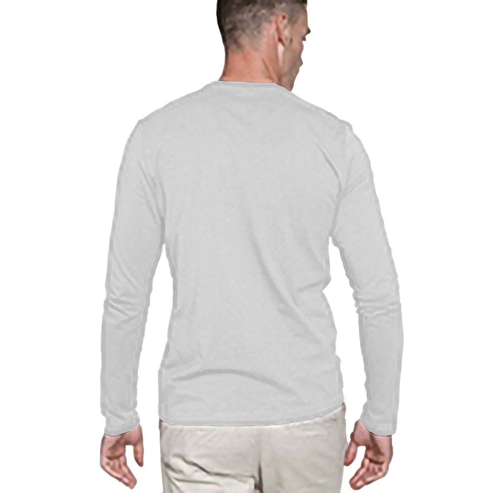 White - Side - Kariban Mens Slim Fit Long Sleeve Crew Neck T-Shirt