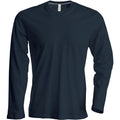 Grey - Front - Kariban Mens Slim Fit Long Sleeve Crew Neck T-Shirt