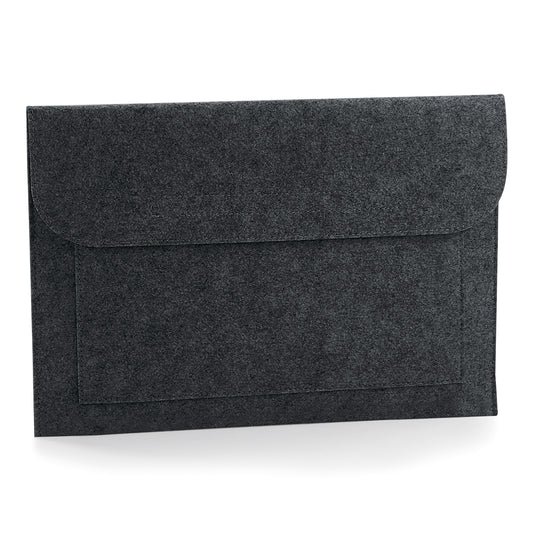 Charcoal Melange - Front - BagBase Felt Laptop-Document Slip-Sleeve