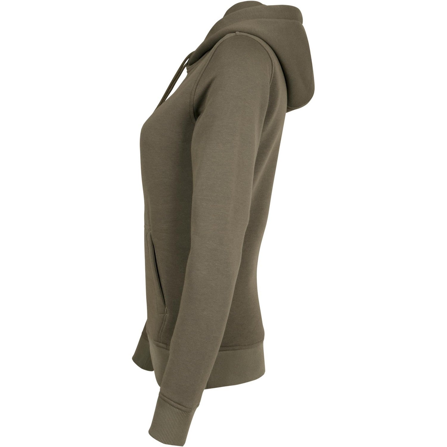 Olive - Side - Build Your Brand Womens Heavy Hoody-Sweatshirt
