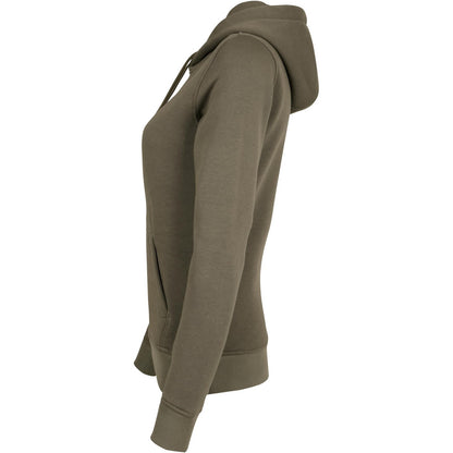 Olive - Side - Build Your Brand Womens Heavy Hoody-Sweatshirt
