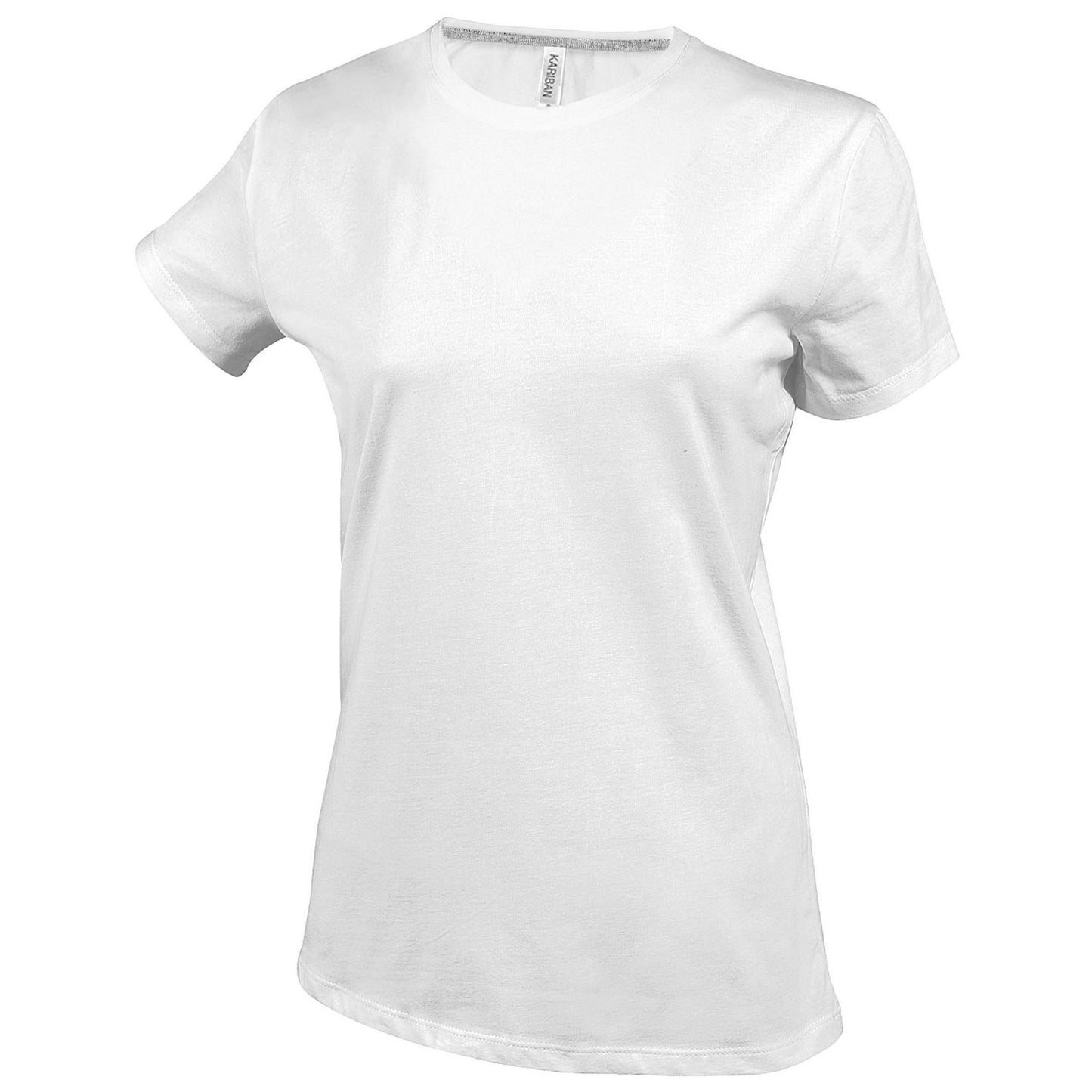White - Front - Kariban Womens-Ladies Feminine Fit Short Sleeve Crew Neck T-Shirt