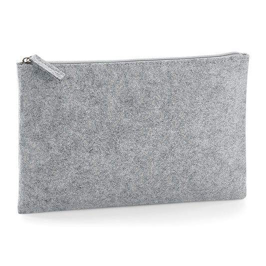 Grey Melange - Front - BagBase Felt Accessory Pouch