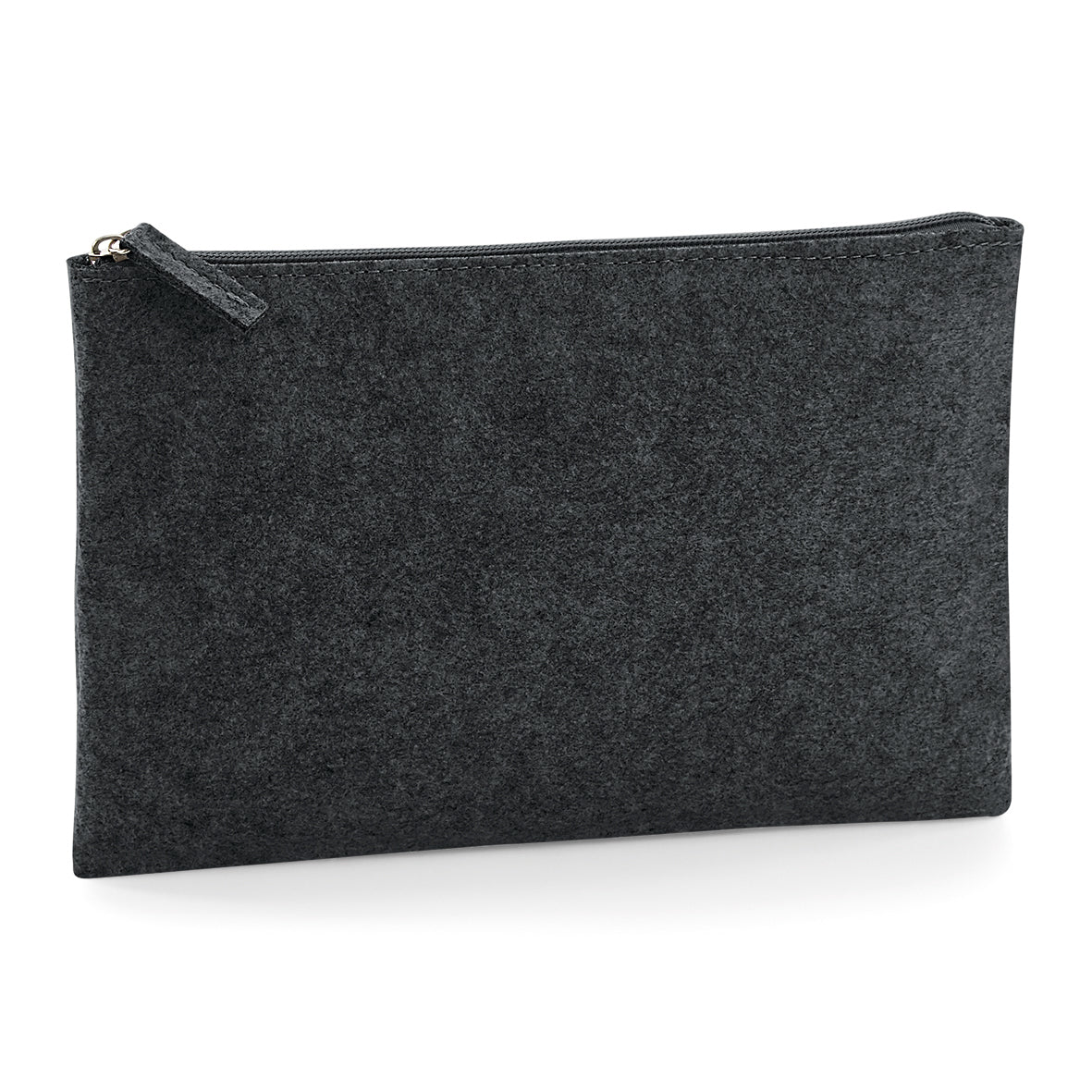 Charcoal Melange - Front - BagBase Felt Accessory Pouch