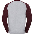 Light Oxford-Burgundy Melange - Back - Russell Mens Authentic Baseball Sweatshirt