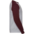Light Oxford-Burgundy Melange - Side - Russell Mens Authentic Baseball Sweatshirt