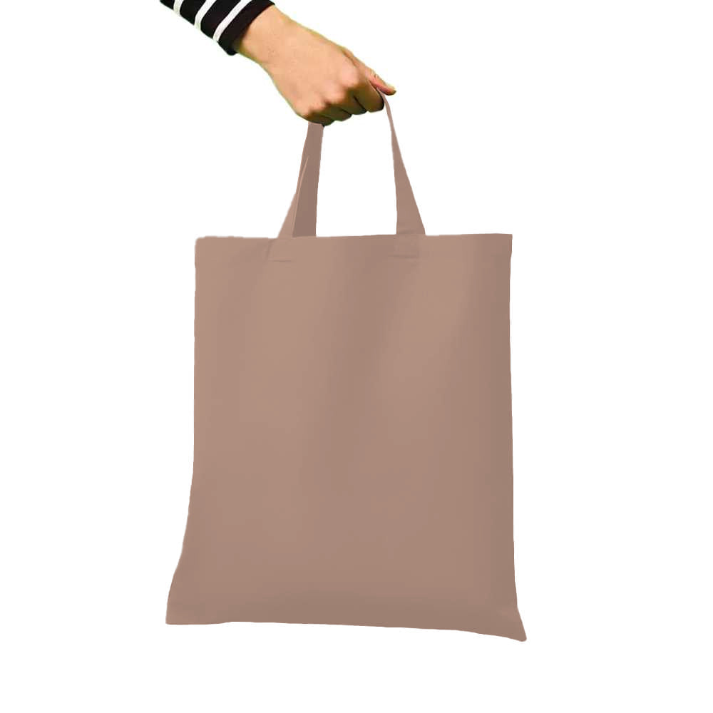 Light Brown - Back - Nutshell Cotton Short Handle Shopper