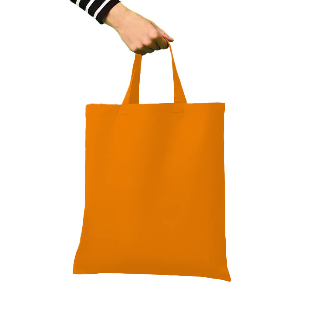 Orange - Back - Nutshell Cotton Short Handle Shopper