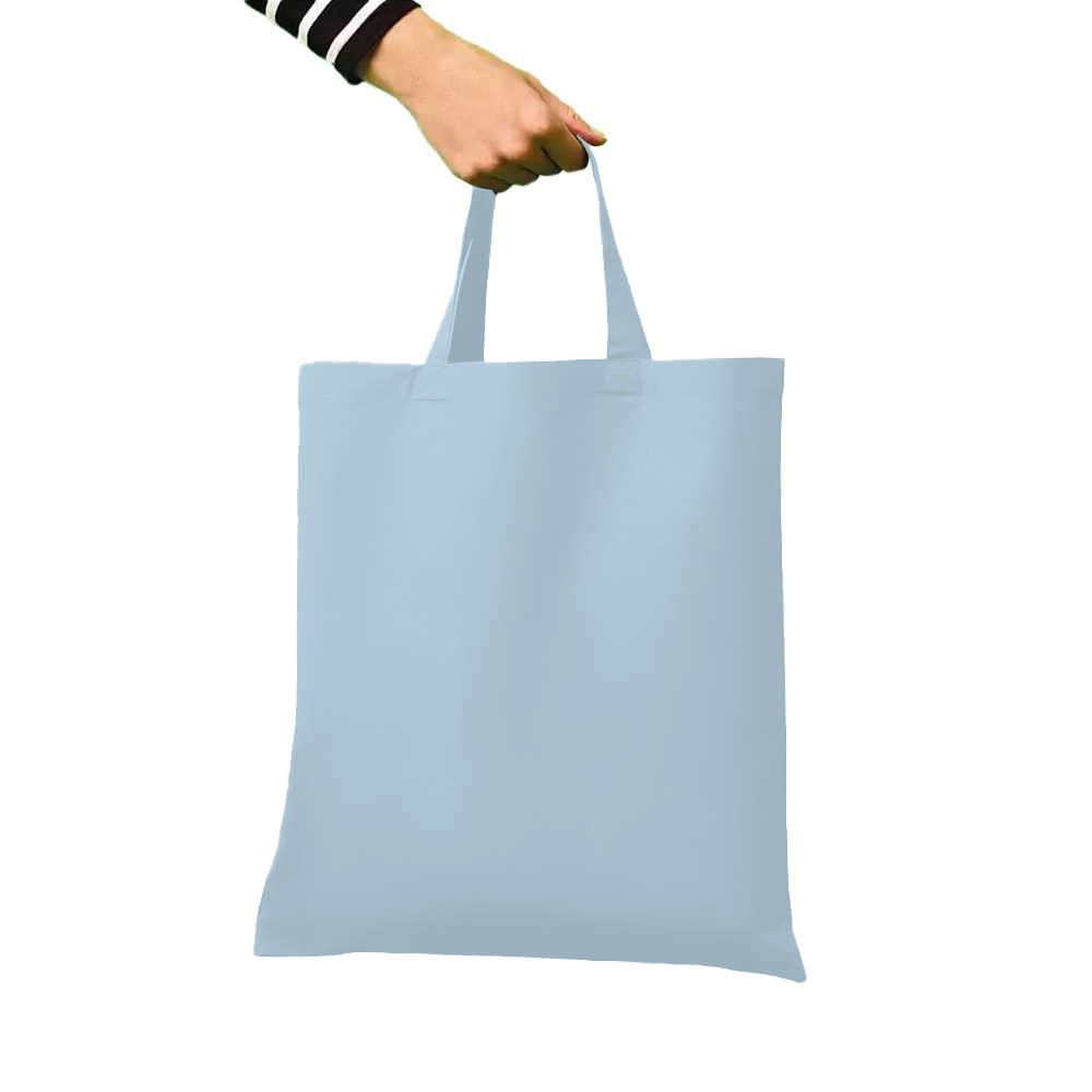 Pastel Blue - Back - Nutshell Cotton Short Handle Shopper