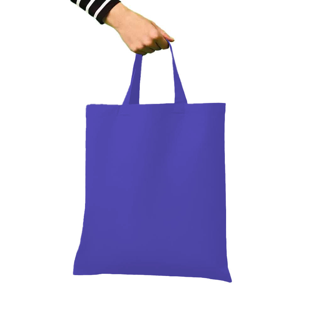 Purple - Back - Nutshell Cotton Short Handle Shopper