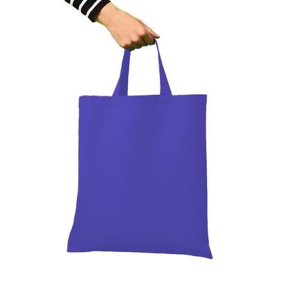 Purple - Back - Nutshell Cotton Short Handle Shopper