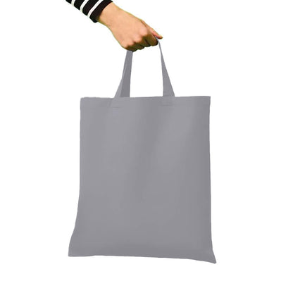 Slate Light Grey - Back - Nutshell Cotton Short Handle Shopper