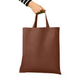 Dark Brown - Back - Nutshell Cotton Short Handle Shopper