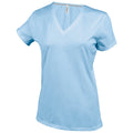 Sky Blue - Front - Kariban Womens-Ladies Feminine Fit Short Sleeve V Neck T-Shirt