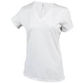 White - Front - Kariban Womens-Ladies Feminine Fit Short Sleeve V Neck T-Shirt
