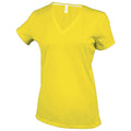 Yellow - Front - Kariban Womens-Ladies Feminine Fit Short Sleeve V Neck T-Shirt