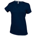Navy - Front - Kariban Womens-Ladies Feminine Fit Short Sleeve V Neck T-Shirt