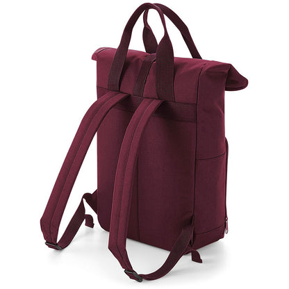 Burgundy - Back - BagBase Twin Handle Roll-Top Backpack