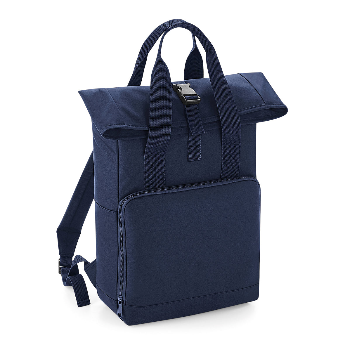 Navy Dusk - Front - BagBase Twin Handle Roll-Top Backpack