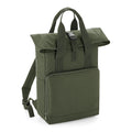 Olive Green - Front - BagBase Twin Handle Roll-Top Backpack