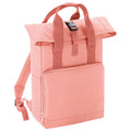 Blush Pink - Front - BagBase Twin Handle Roll-Top Backpack