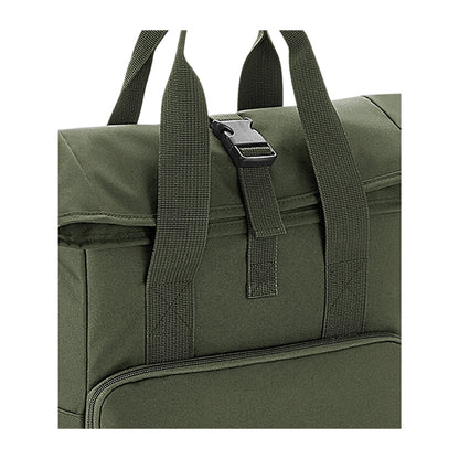 Olive Green - Back - BagBase Twin Handle Roll-Top Backpack