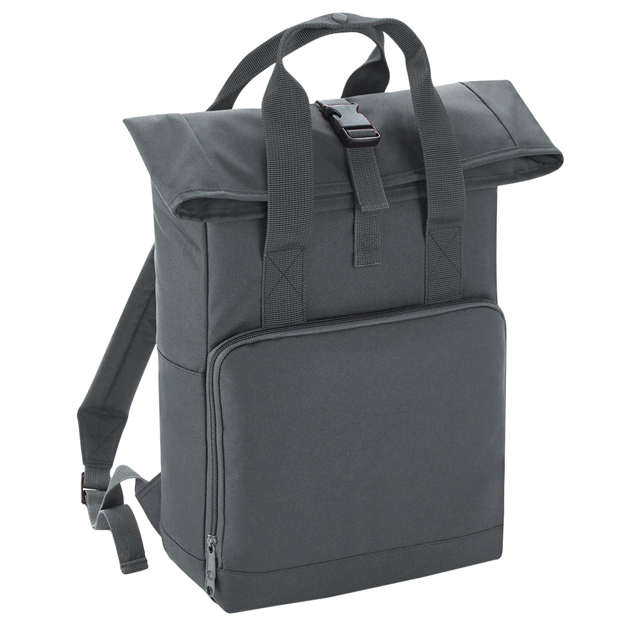 Graphite Grey - Front - BagBase Twin Handle Roll-Top Backpack
