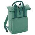 Sage Green - Front - BagBase Twin Handle Roll-Top Backpack