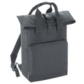 Graphite Grey - Front - BagBase Twin Handle Roll-Top Backpack
