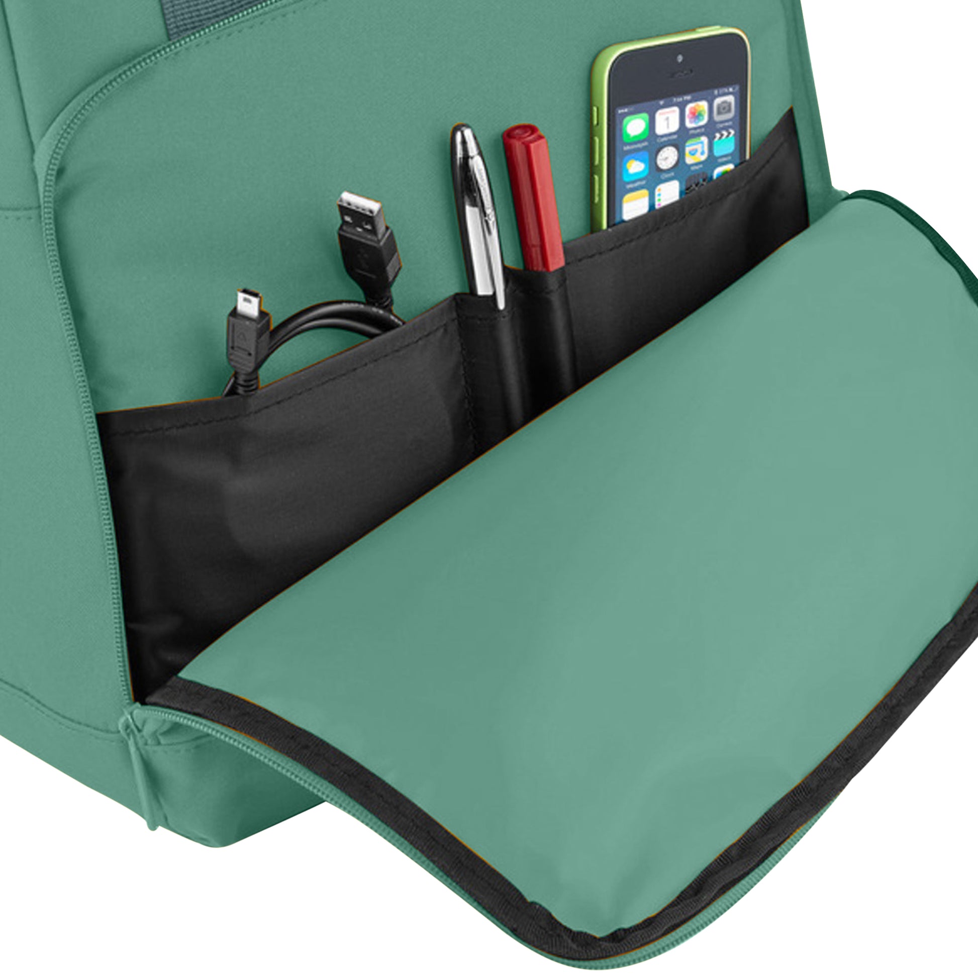 Sage Green - Side - BagBase Twin Handle Roll-Top Backpack