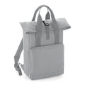 Light Grey - Front - BagBase Twin Handle Roll-Top Backpack