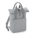 Light Grey - Back - BagBase Twin Handle Roll-Top Backpack