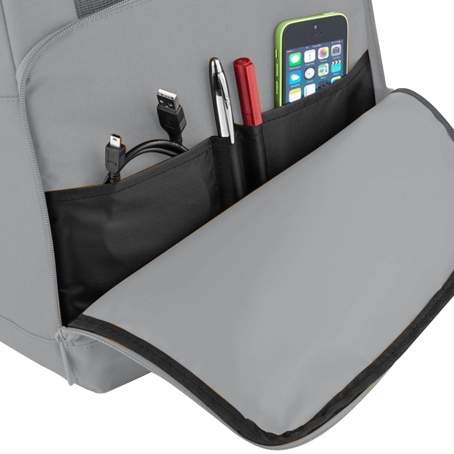 Light Grey - Side - BagBase Twin Handle Roll-Top Backpack