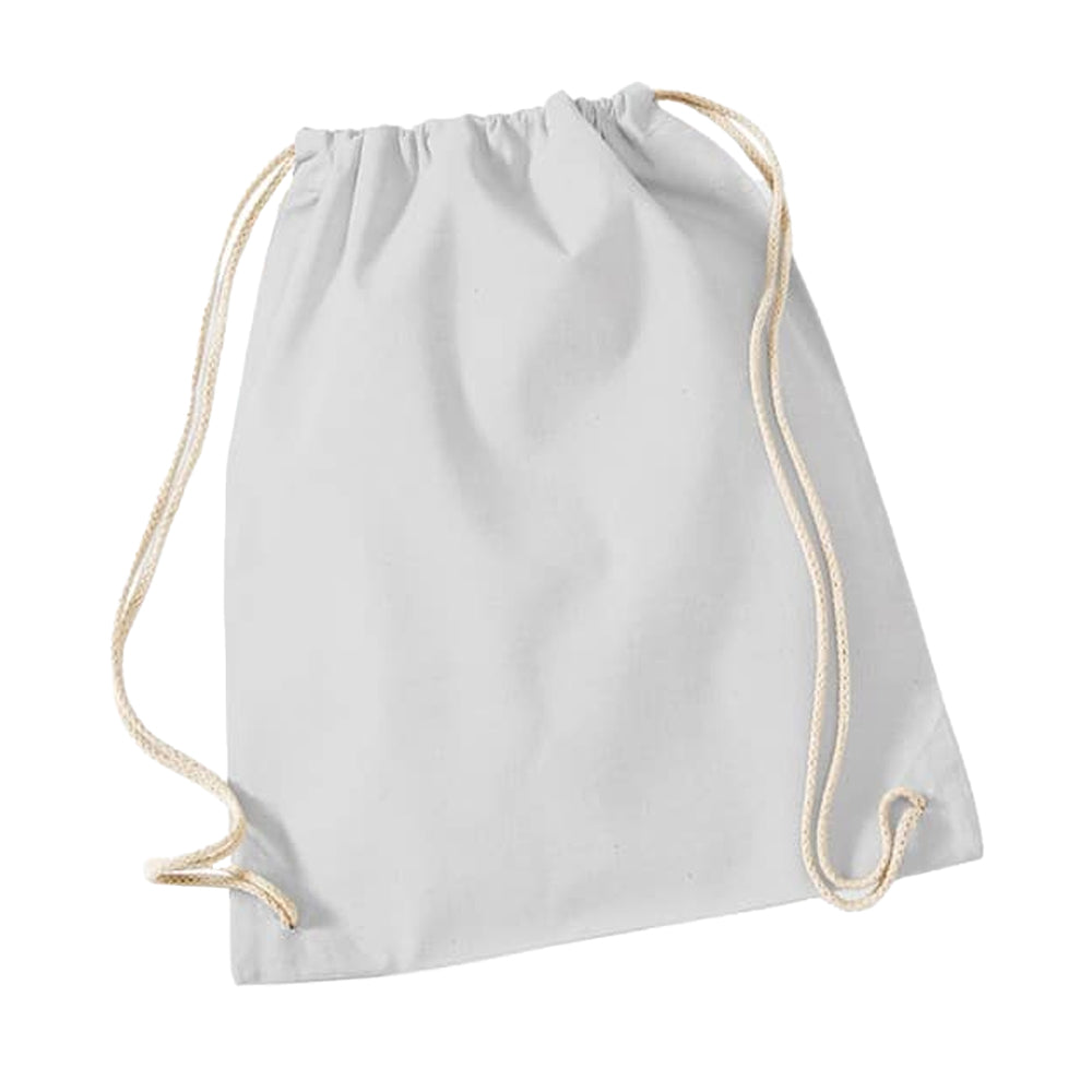 Pastel Grey-Natural - Back - Nutshell Drawstring Gymsac