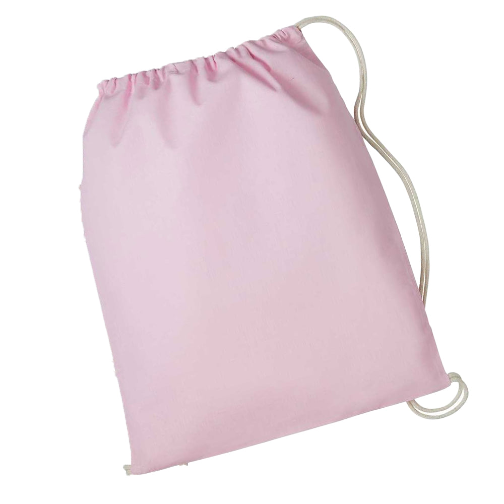Pastel Pink-Natural - Back - Nutshell Drawstring Gymsac