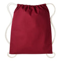 Burgundy-Natural - Front - Nutshell Drawstring Gymsac