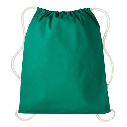 Bottle Green-Natural - Front - Nutshell Drawstring Gymsac