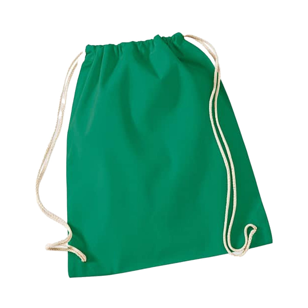 Bottle Green-Natural - Back - Nutshell Drawstring Gymsac