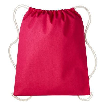 Hot Pink-Natural - Front - Nutshell Drawstring Gymsac